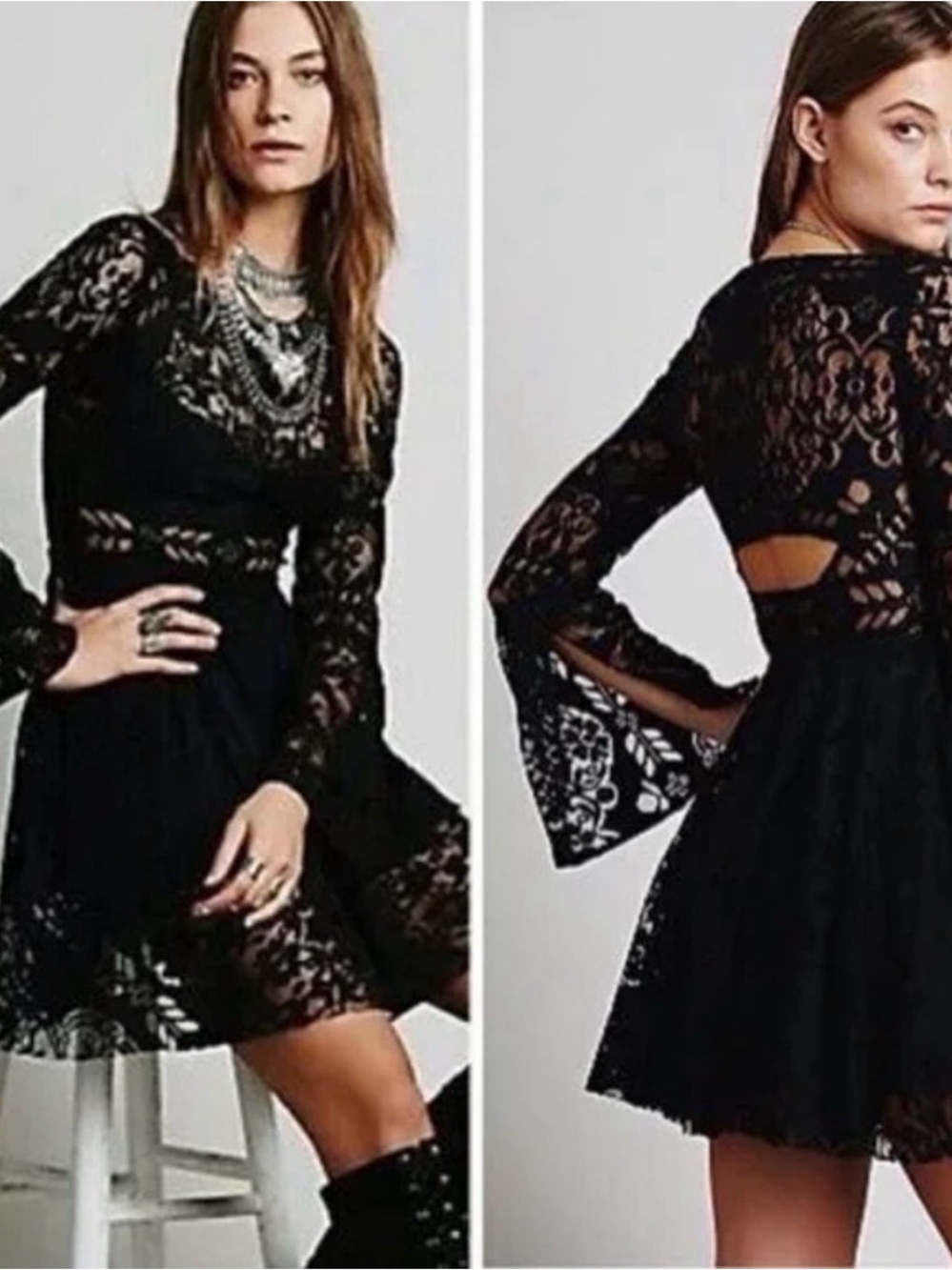 Free People Lace Lovers Folk Song Dress